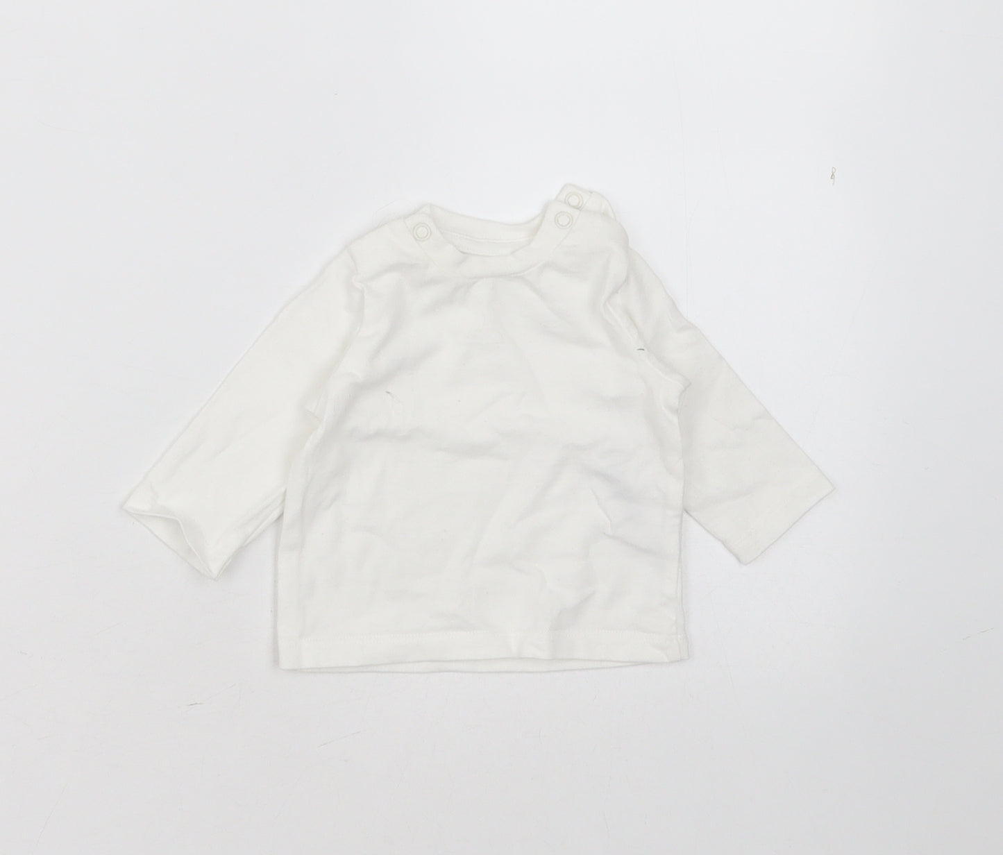 Disney Baby Baby White  Cotton Basic T-Shirt Size Newborn Round Neck