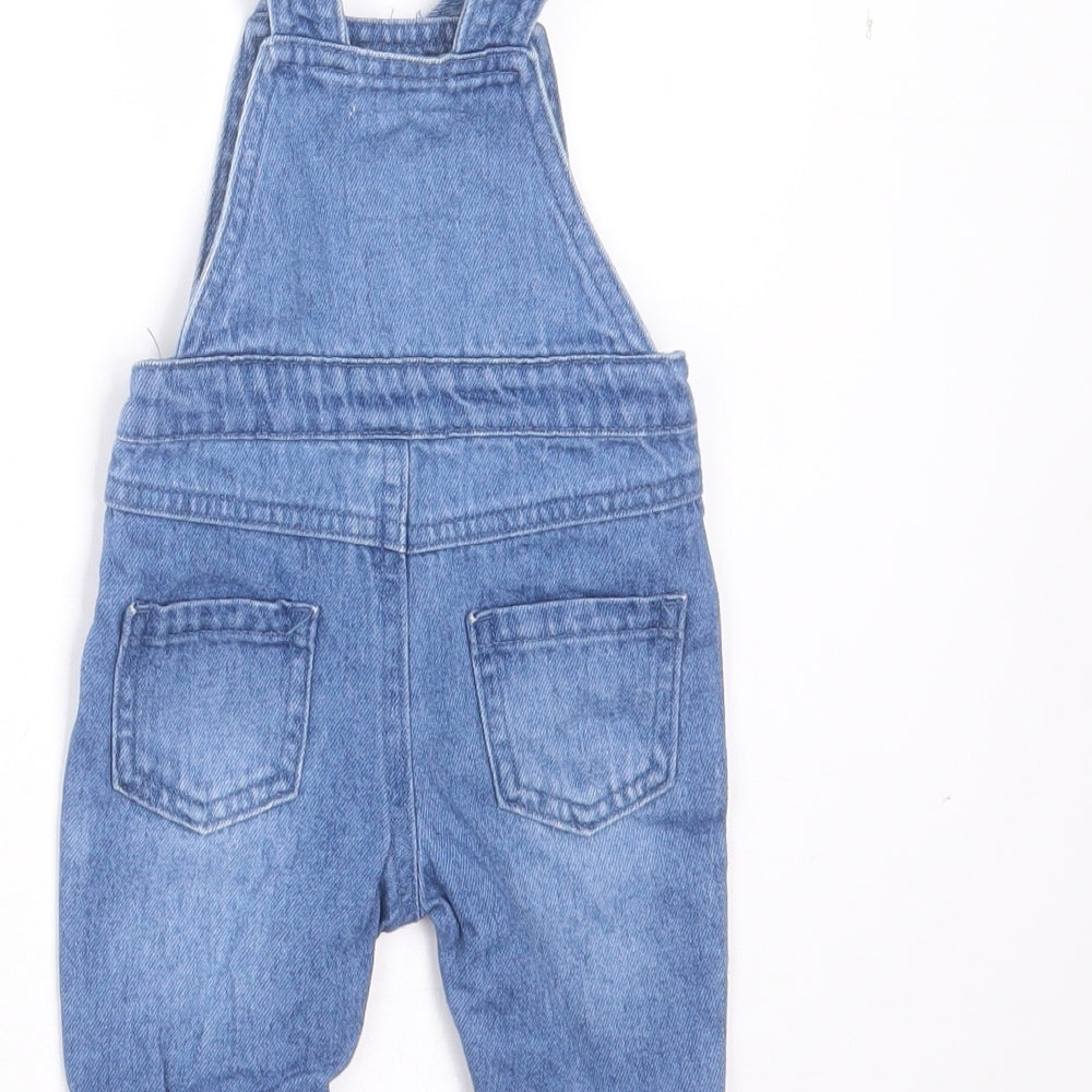 Primark Baby Blue  Cotton Dungaree Outfit/Set Size 0-3 Months   - mickey mouse
