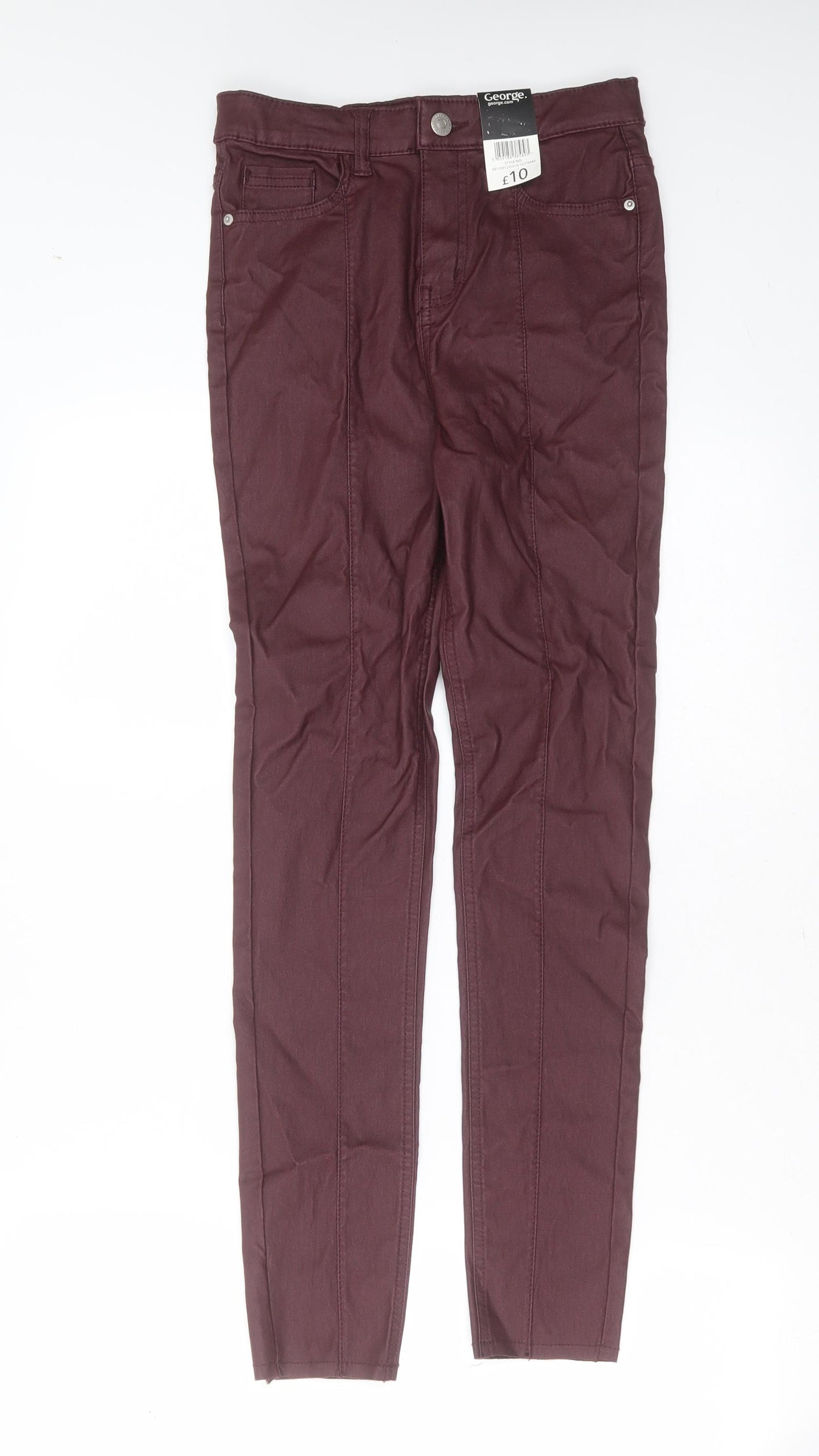 George Girls Purple  Vinyl Skinny Jeans Size 11-12 Years  Extra-Slim
