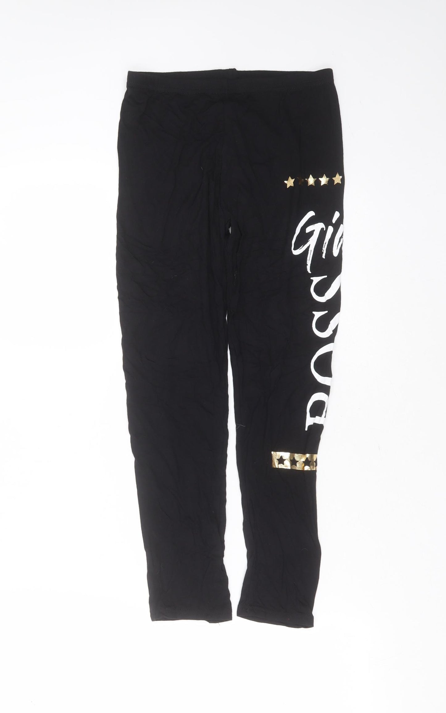 Preworn Girls Black  Viscose Carrot Trousers Size 11-12 Years  Extra-Slim  - leggings