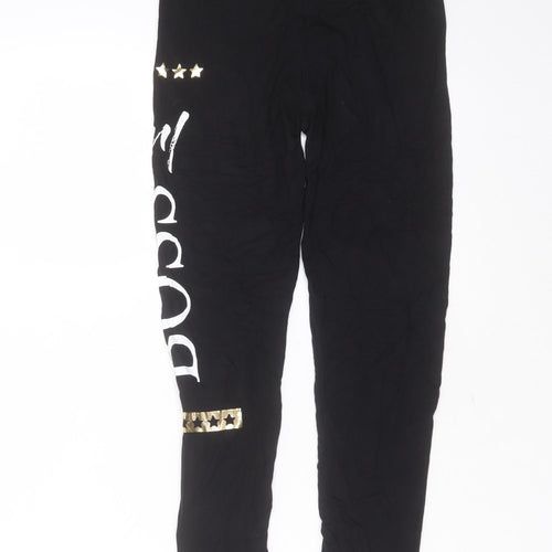 Preworn Girls Black  Viscose Carrot Trousers Size 11-12 Years  Extra-Slim  - leggings