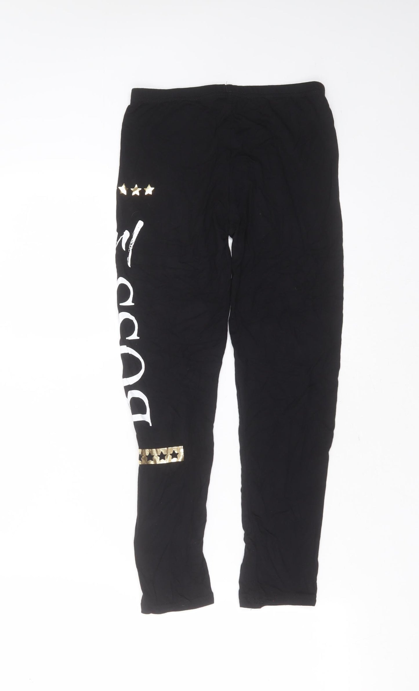 Preworn Girls Black  Viscose Carrot Trousers Size 11-12 Years  Extra-Slim  - leggings