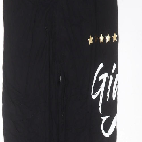 Preworn Girls Black  Viscose Carrot Trousers Size 11-12 Years  Extra-Slim  - leggings