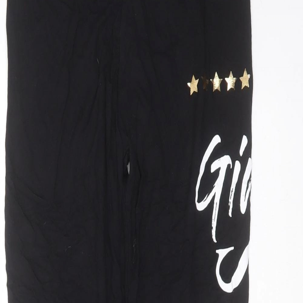 Preworn Girls Black  Viscose Carrot Trousers Size 11-12 Years  Extra-Slim  - leggings