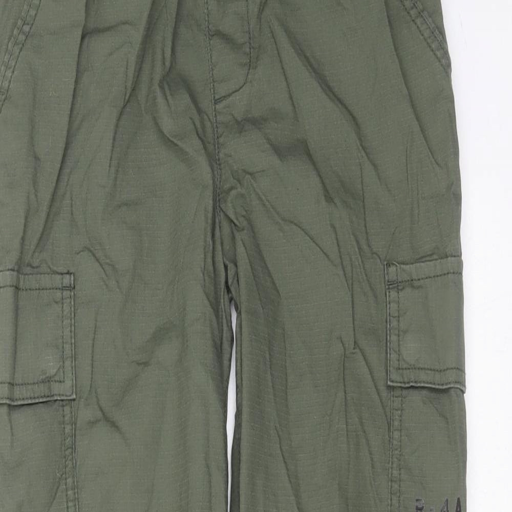 George Boys Green  Cotton Cargo Trousers Size 11-12 Years  Regular Drawstring