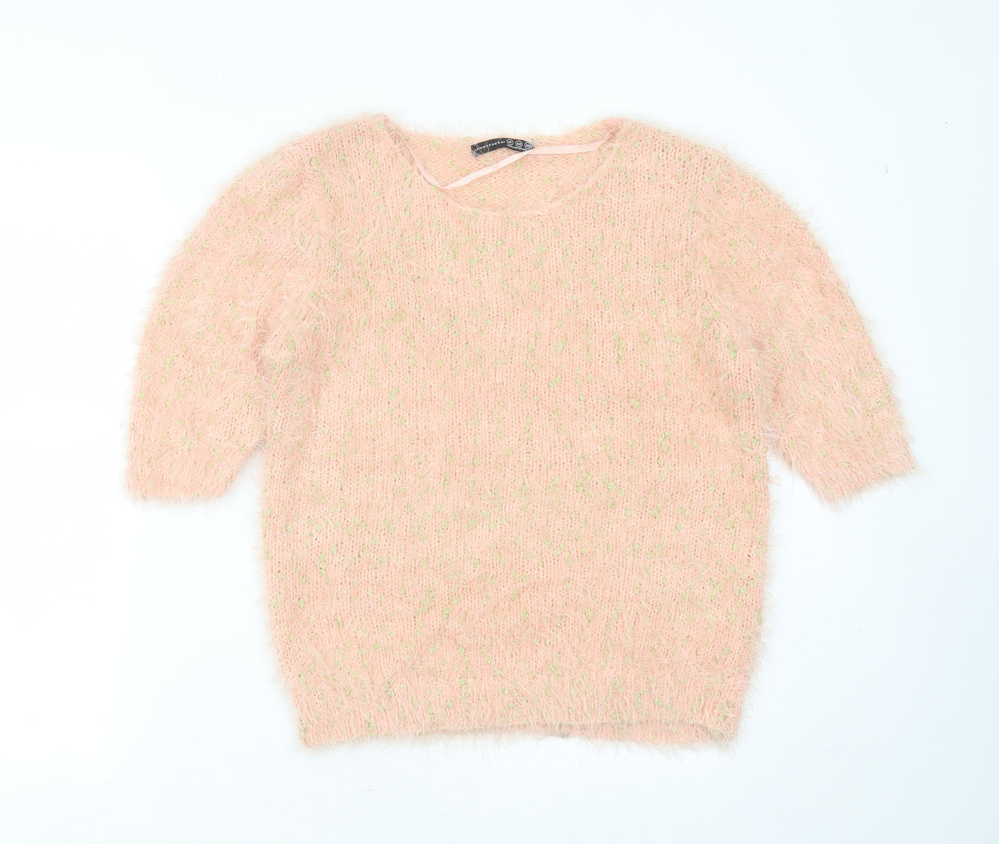 Primark Womens Pink Round Neck  Polyamide Pullover Jumper Size 14   - dotted pattern