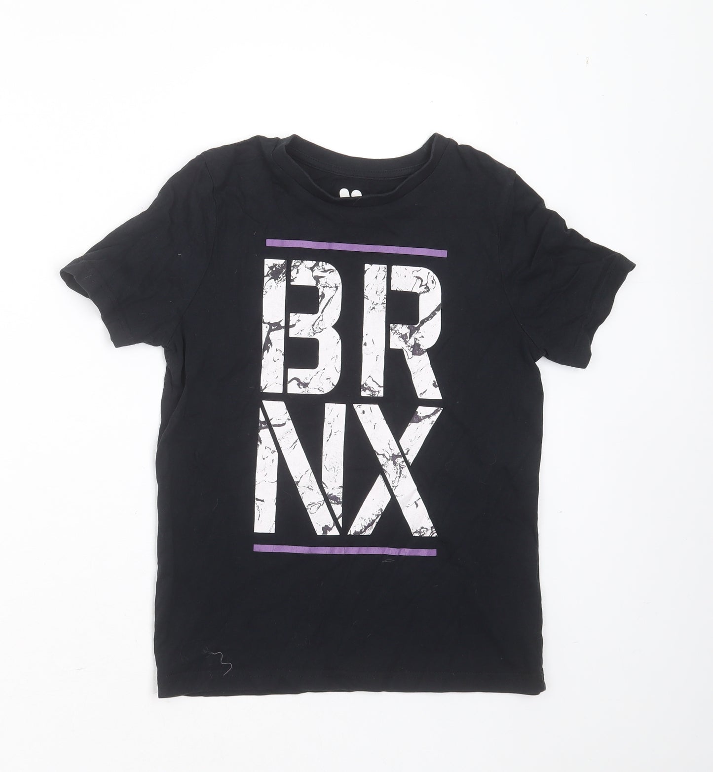 Very Boys Black  Cotton Basic T-Shirt Size 8 Years Round Neck  - BRNX