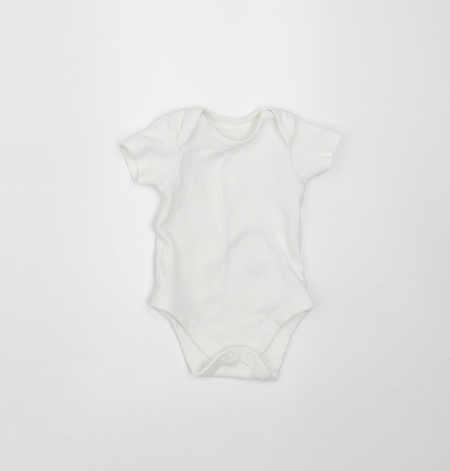 Nutmeg Baby White  Cotton Babygrow One-Piece Size 0-3 Months