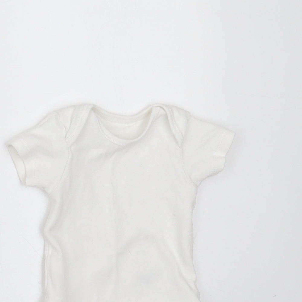 Nutmeg Baby White  Cotton Babygrow One-Piece Size 0-3 Months