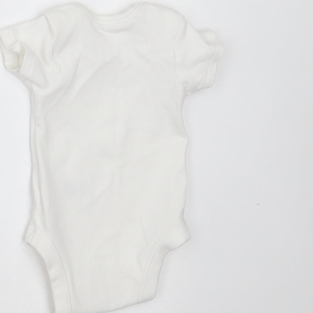 Nutmeg Baby White  Cotton Babygrow One-Piece Size 0-3 Months