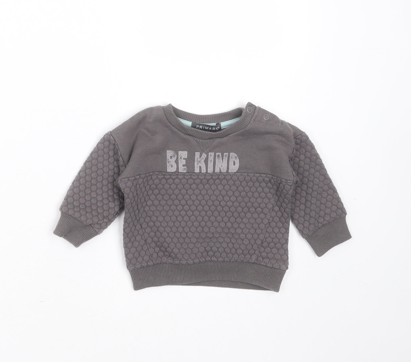 Primark Baby Grey Geometric Cotton Pullover Jumper Size 0-3 Months   - be kind