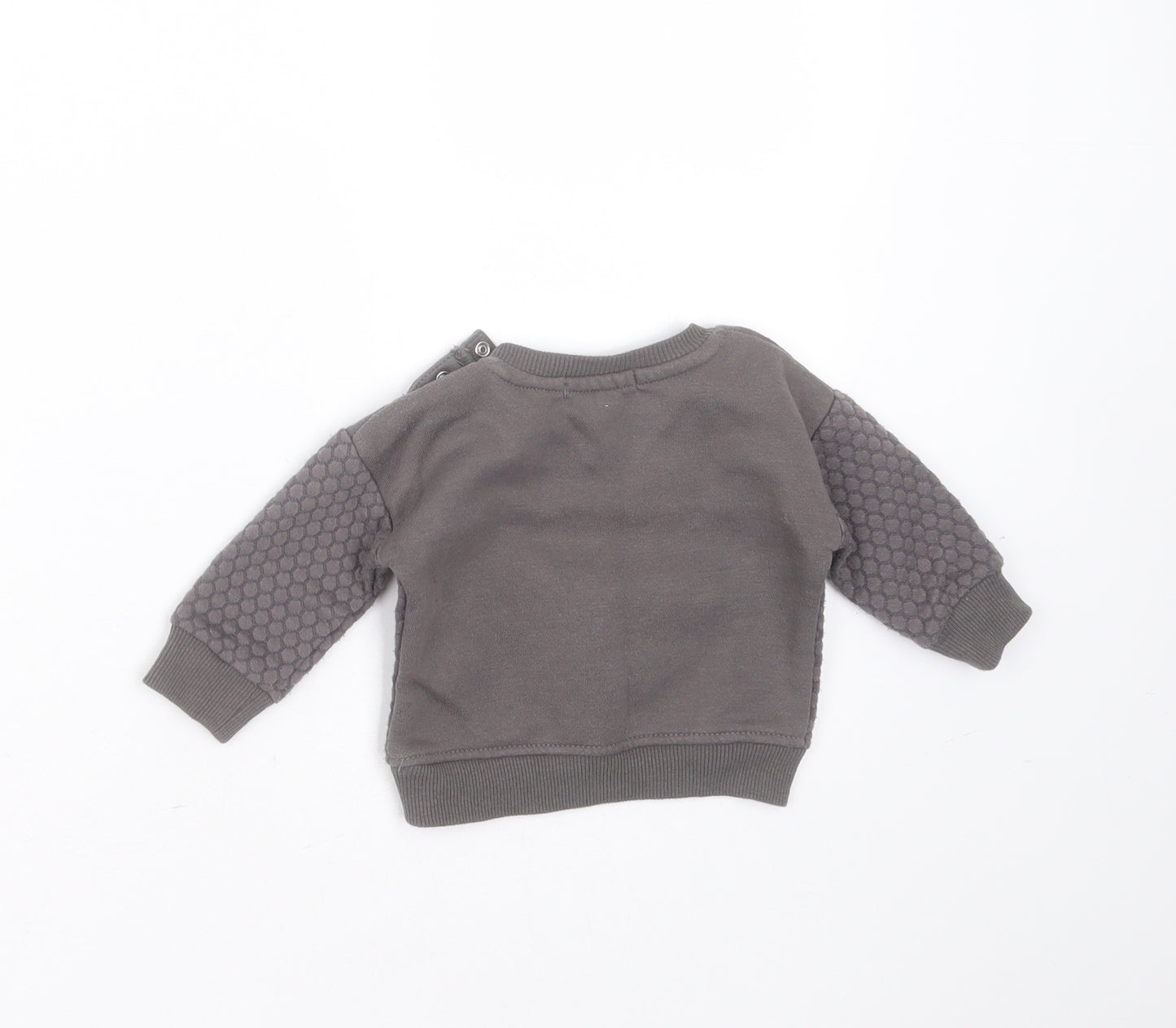 Primark Baby Grey Geometric Cotton Pullover Jumper Size 0-3 Months   - be kind