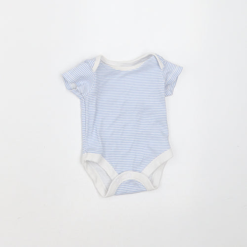 Nutmeg Baby Blue Striped Cotton Babygrow One-Piece Size Newborn