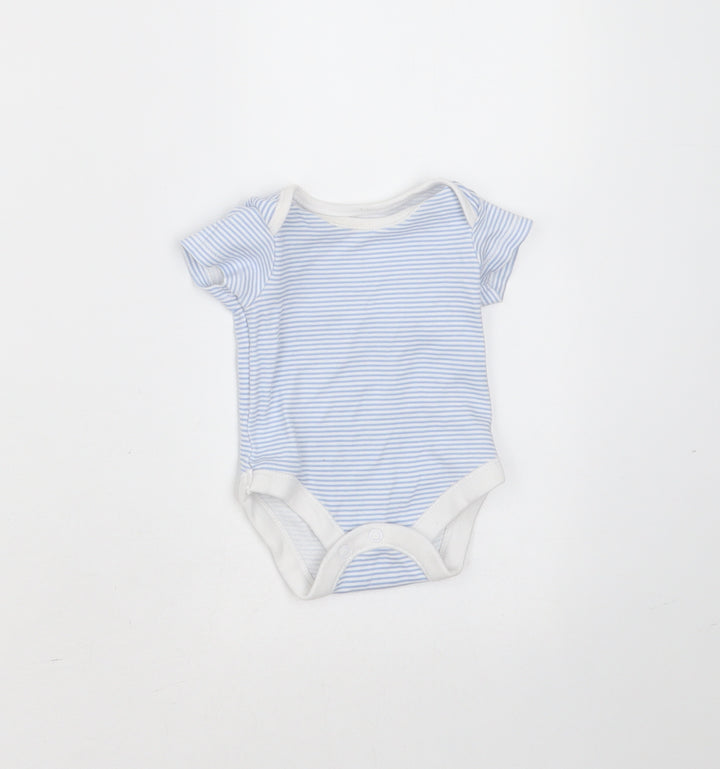 Nutmeg Baby Blue Striped Cotton Babygrow One-Piece Size Newborn