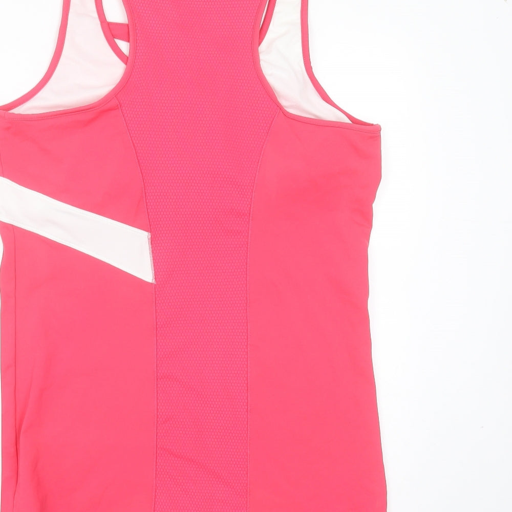 adidas Womens Pink  Polyester Basic Tank Size 16 Round Neck