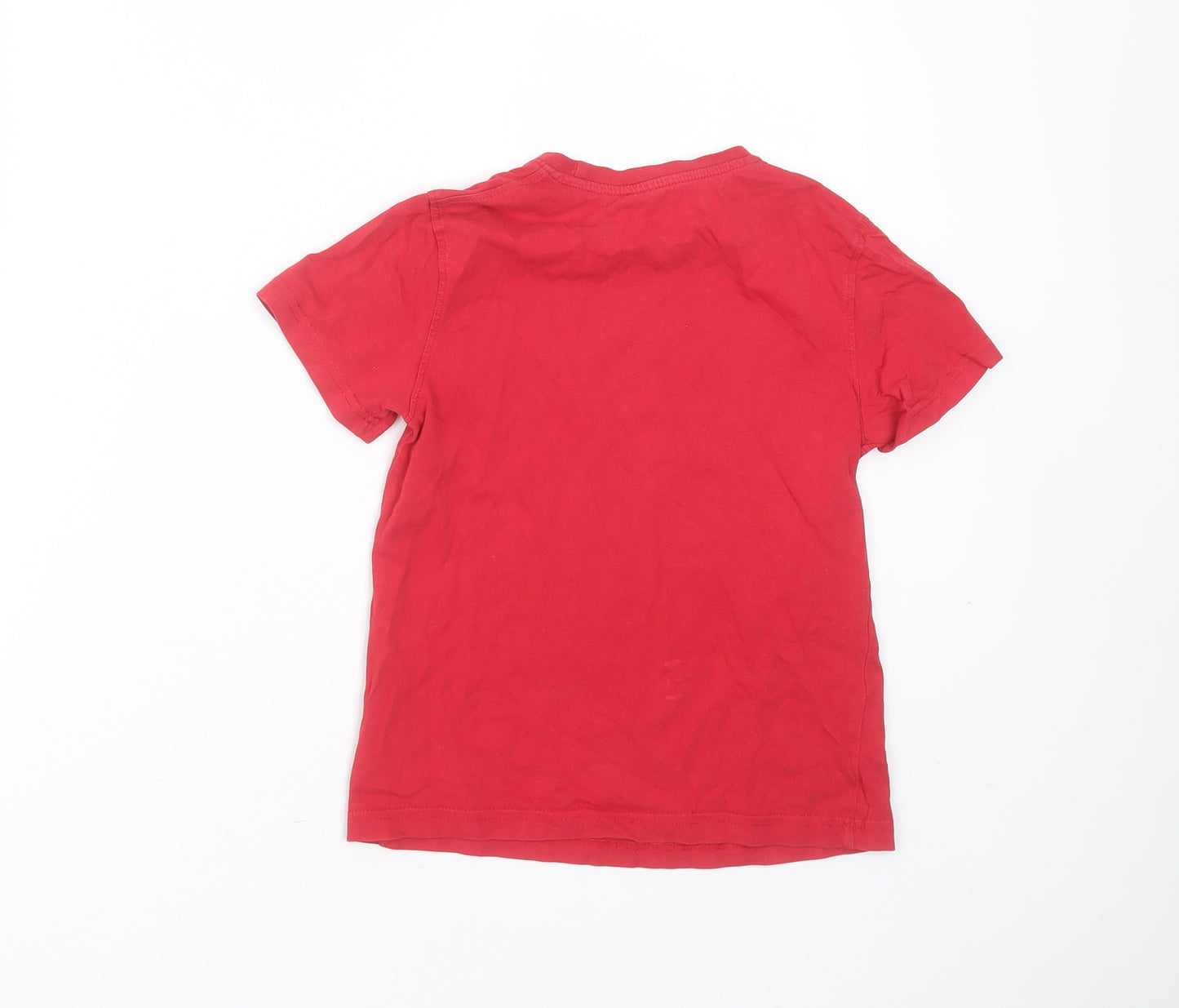 George Boys Red  Cotton Basic T-Shirt Size 7-8 Years Round Neck
