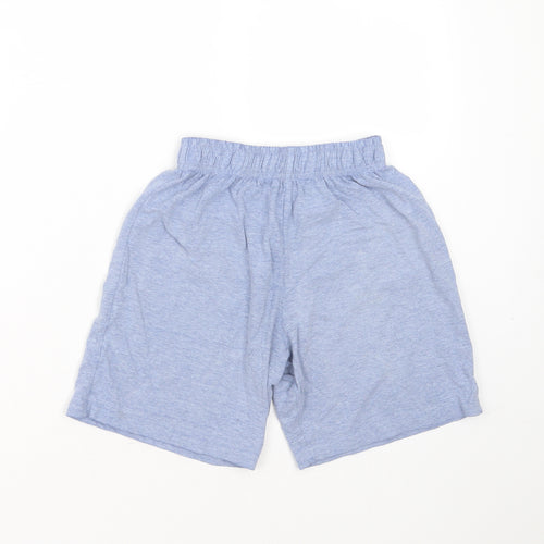 Marks and Spencer Girls Blue Solid Cotton  Sleep Shorts Size 8-9 Years