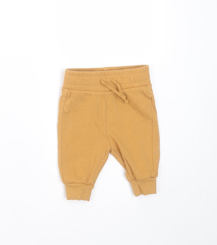 Nutmeg Baby Beige Cotton Jogger Trousers Size 0-3 Months
