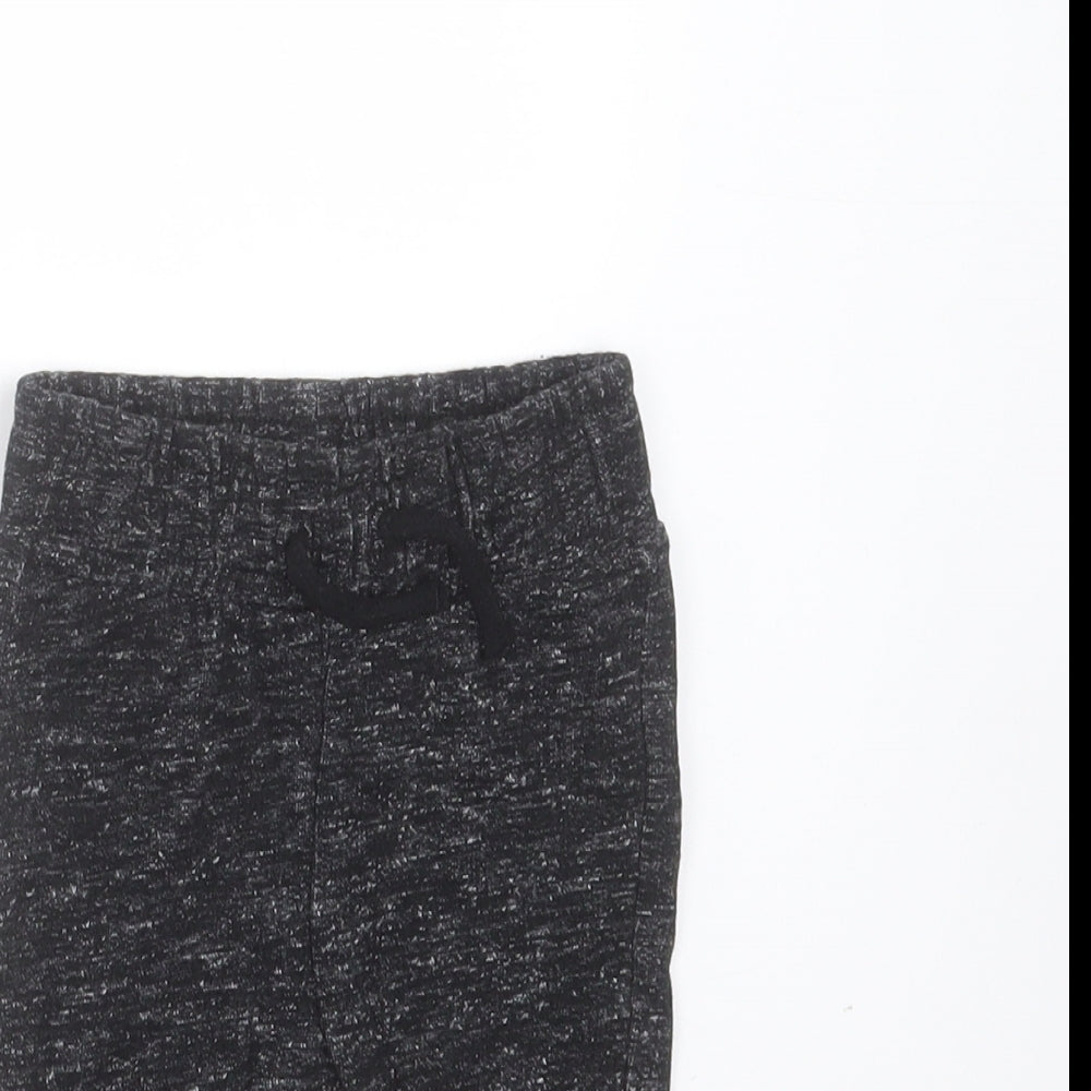 Nutmeg Baby Black  Cotton Jogger Trousers Size 0-3 Months  Drawstring
