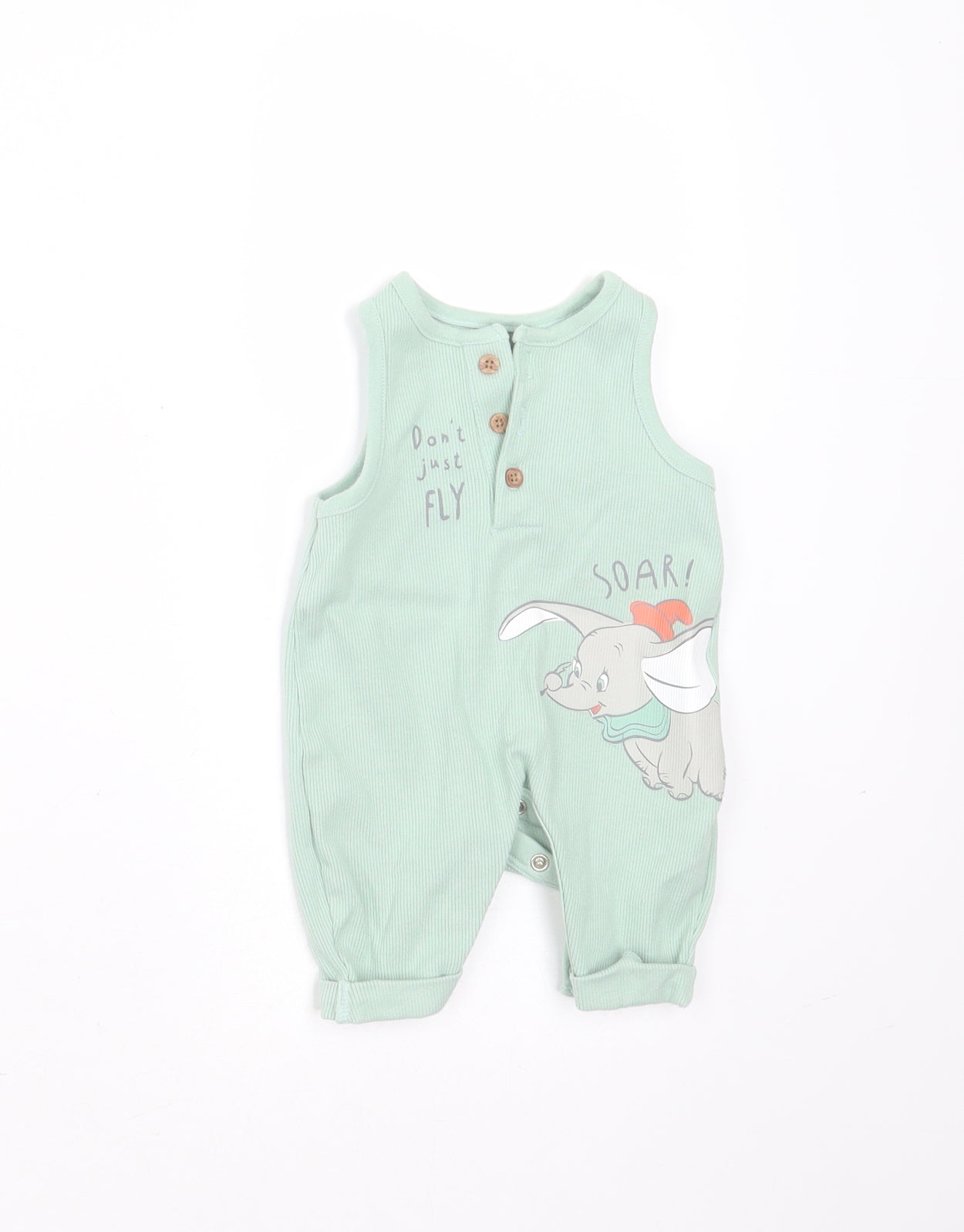 Disney Baby Baby Green  Cotton Romper One-Piece Size Newborn   - dumbo