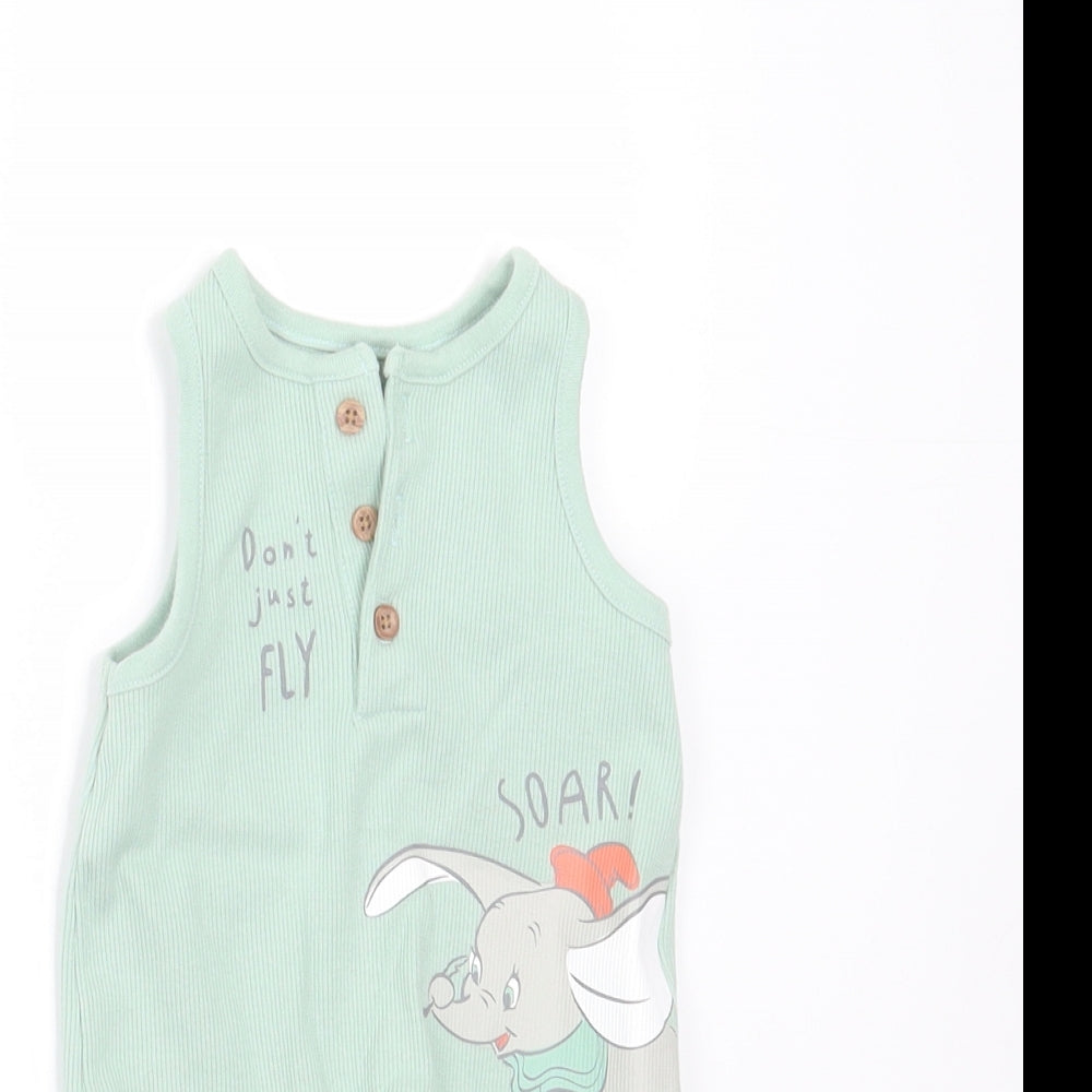 Disney Baby Baby Green  Cotton Romper One-Piece Size Newborn   - dumbo