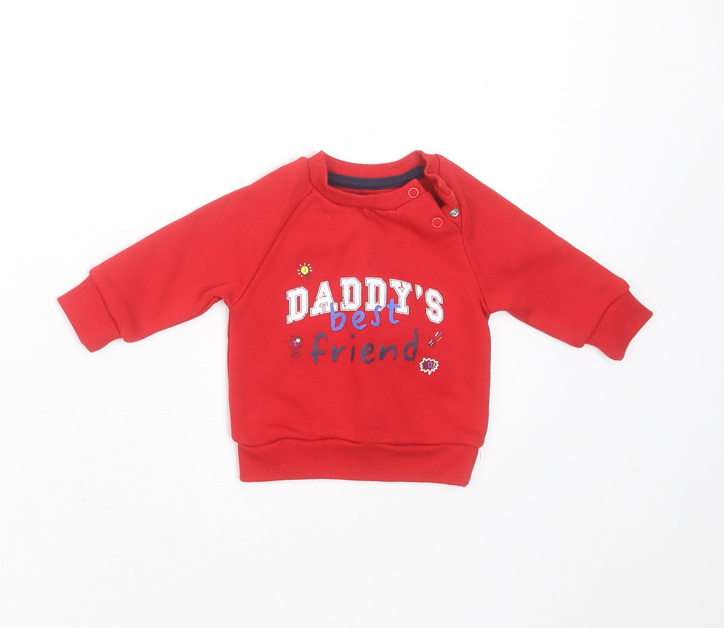 Primark Baby Red  Polyester Pullover Jumper Size 0-3 Months   - daddys best friend