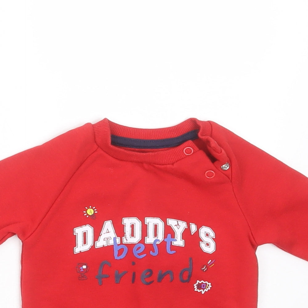 Primark Baby Red  Polyester Pullover Jumper Size 0-3 Months   - daddys best friend