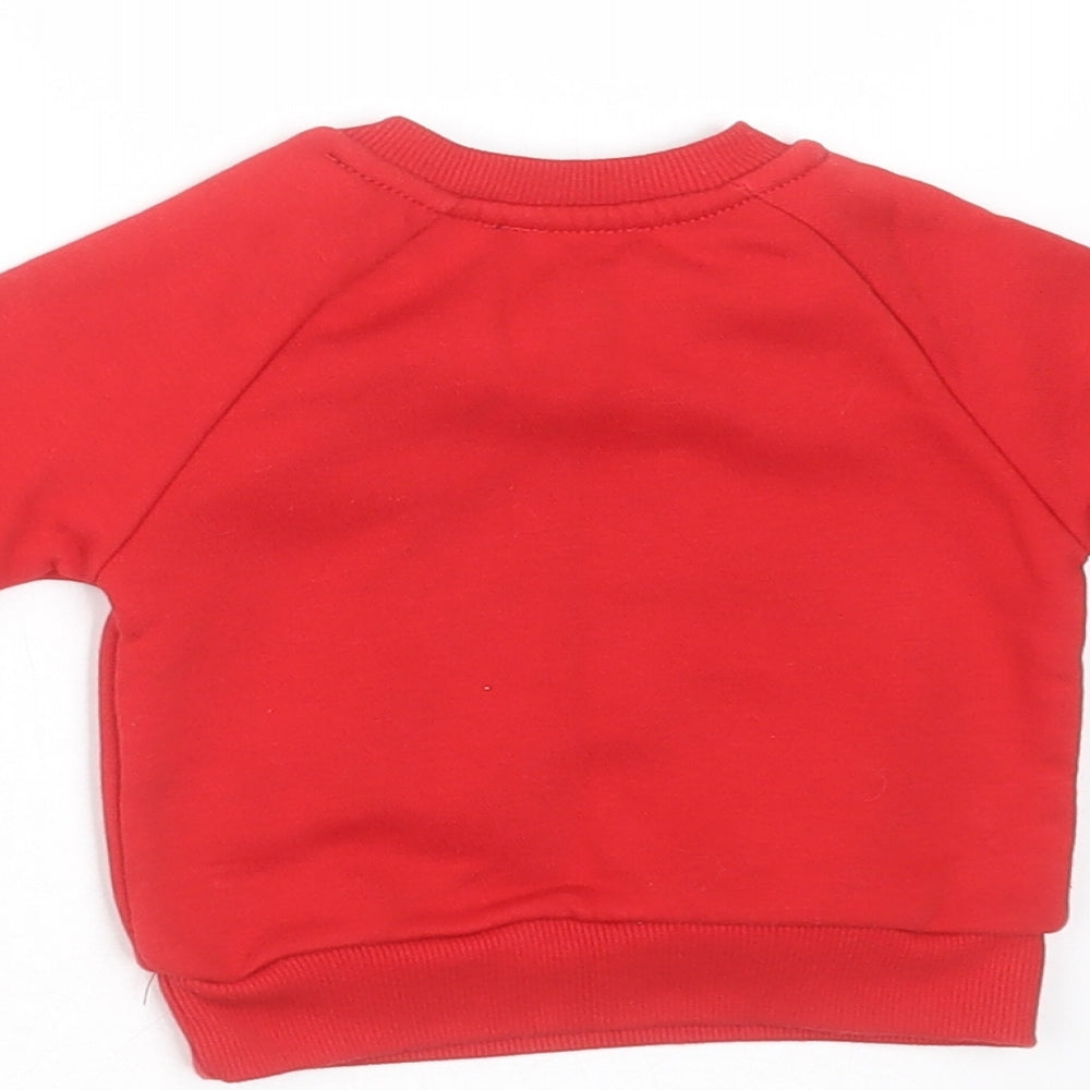 Primark Baby Red  Polyester Pullover Jumper Size 0-3 Months   - daddys best friend