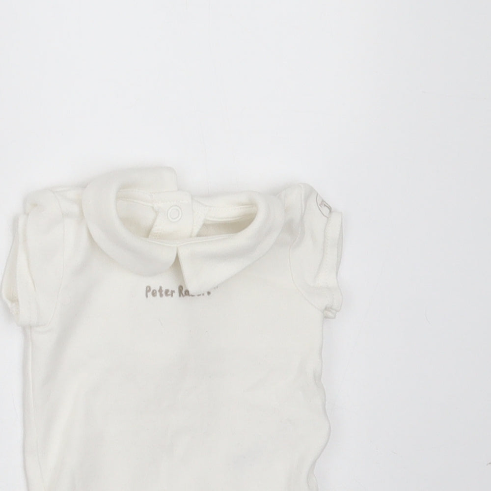 Peter Rabbit Baby White  Cotton Babygrow One-Piece Size 0-3 Months   - peter rabbit
