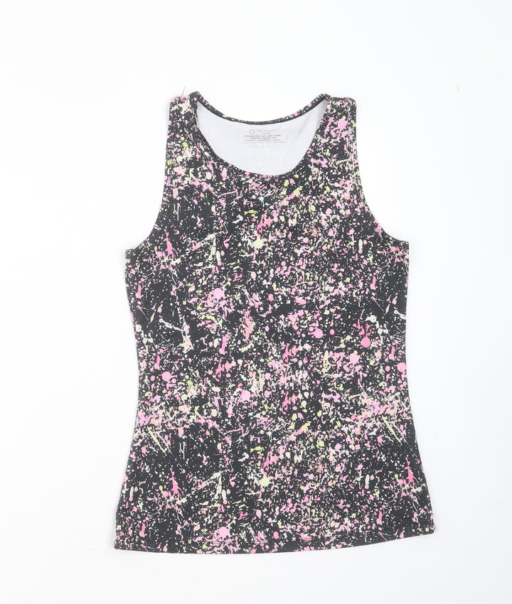 Primark Girls Black Polyester Basic Tank Size 12-13 Years Round Neck - active wear