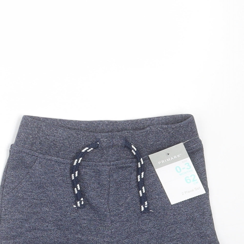 Primark Baby Blue  Polyester Cropped Trousers Size 0-3 Months  Drawstring - shorts