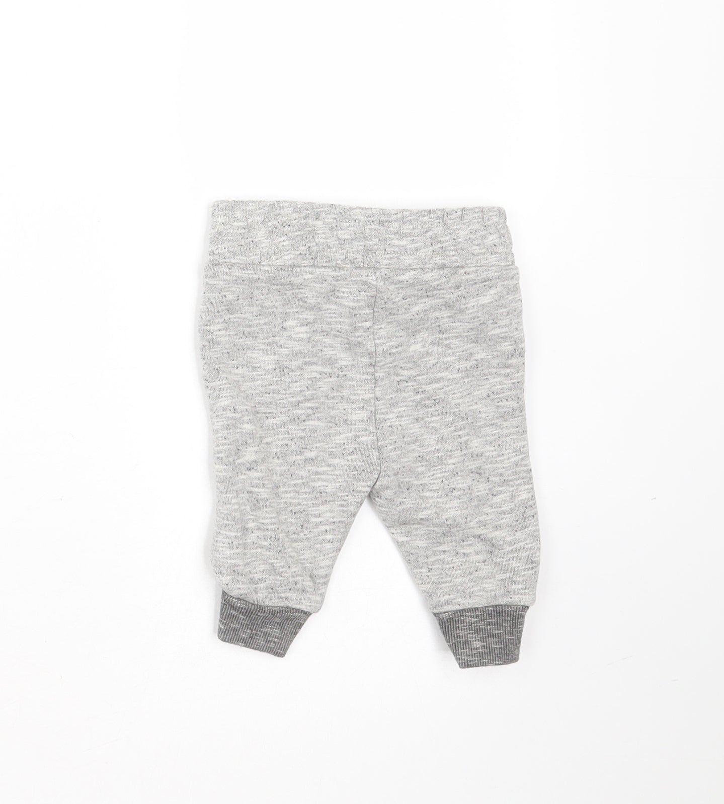 Nutmeg Baby Grey  Cotton Jogger Trousers Size 0-3 Months  Drawstring