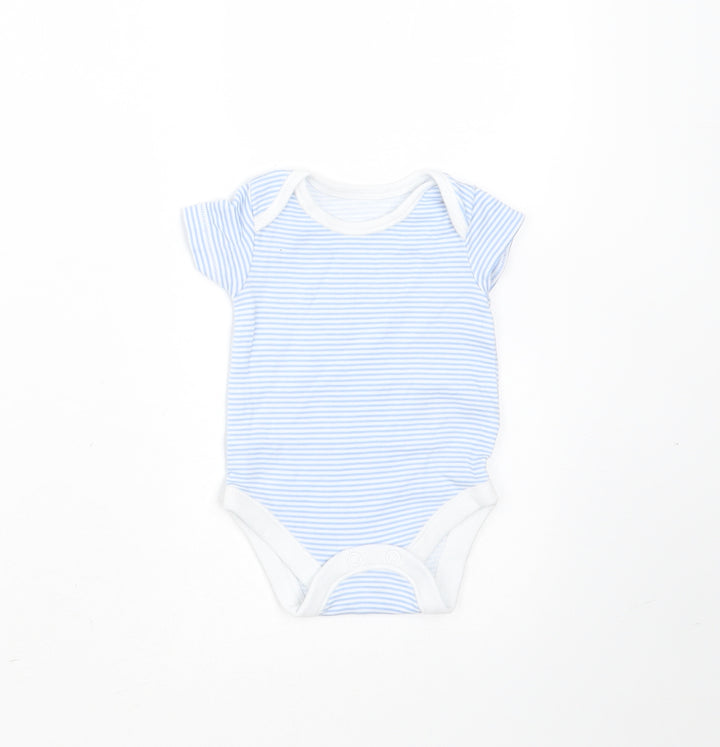 Nutmeg Baby Blue Striped Cotton Babygrow One-Piece Size Newborn