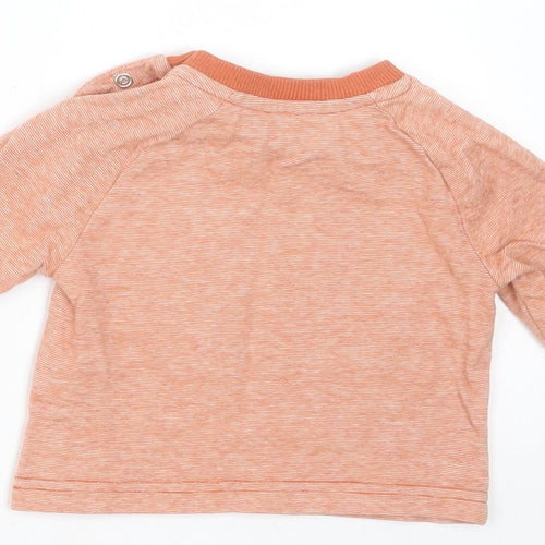 Nutmeg Baby Orange Striped Camel Basic T-Shirt Size 0-3 Months Round Neck  - mummy's little cub