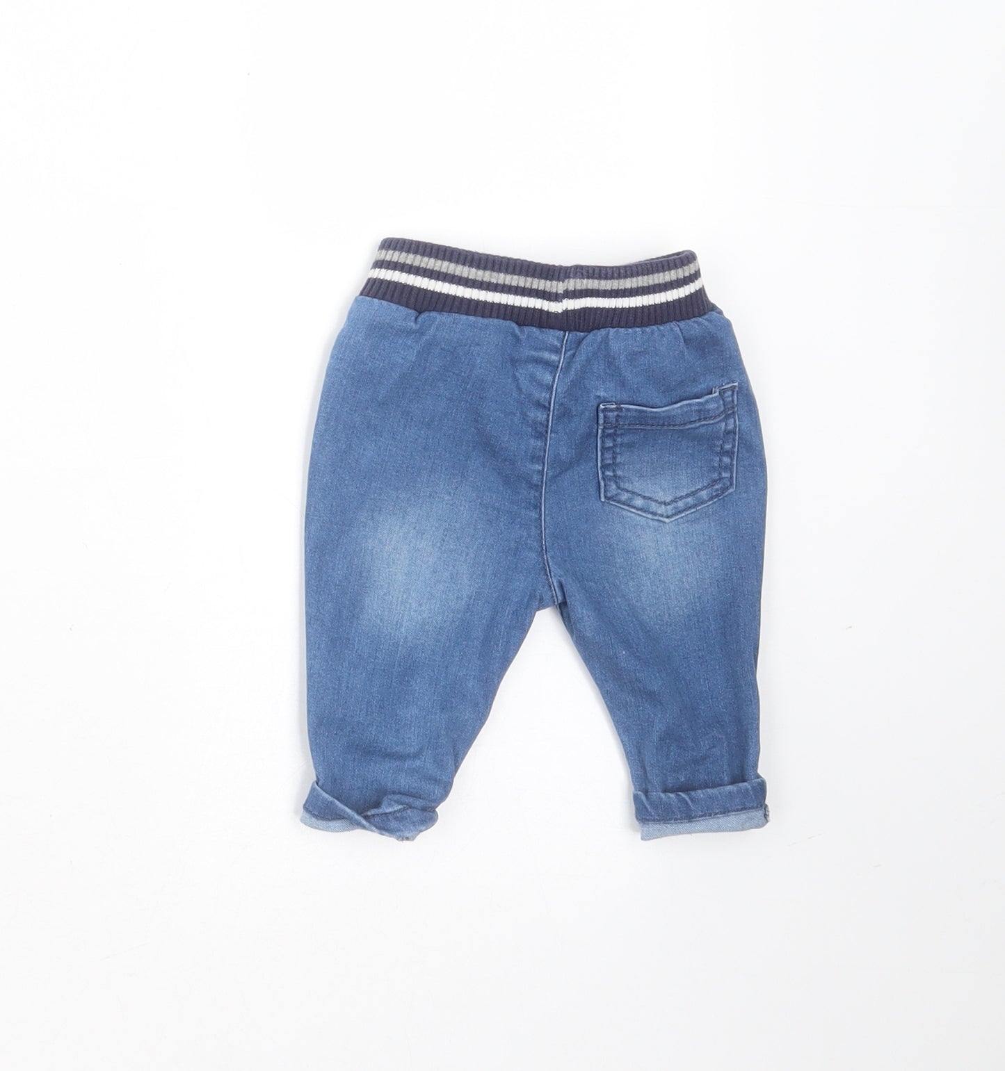 Nutmeg Baby Blue  Cotton Jogger Jeans Size 0-3 Months  Drawstring