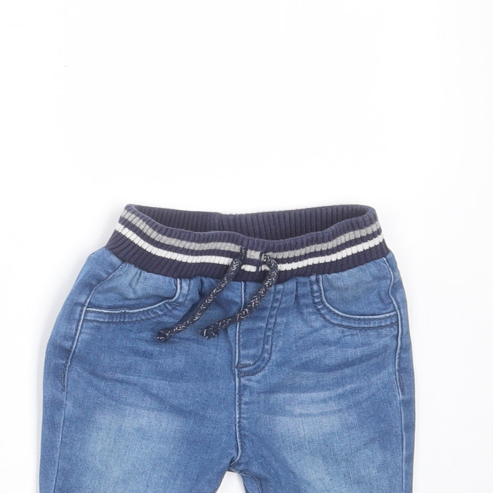 Nutmeg Baby Blue  Cotton Jogger Jeans Size 0-3 Months  Drawstring