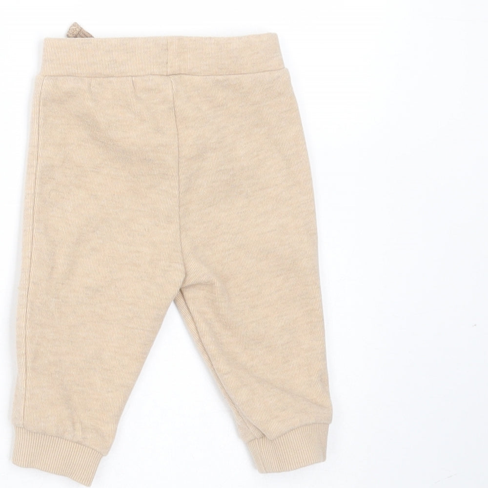 George Baby Beige  Polyester Jogger Trousers Size 0-3 Months   - mickey mouse