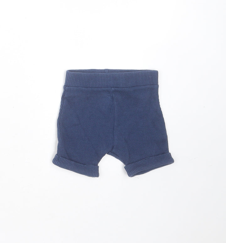 Primark Baby Blue Cotton Cropped Trousers Size 0-3 Months - shorts
