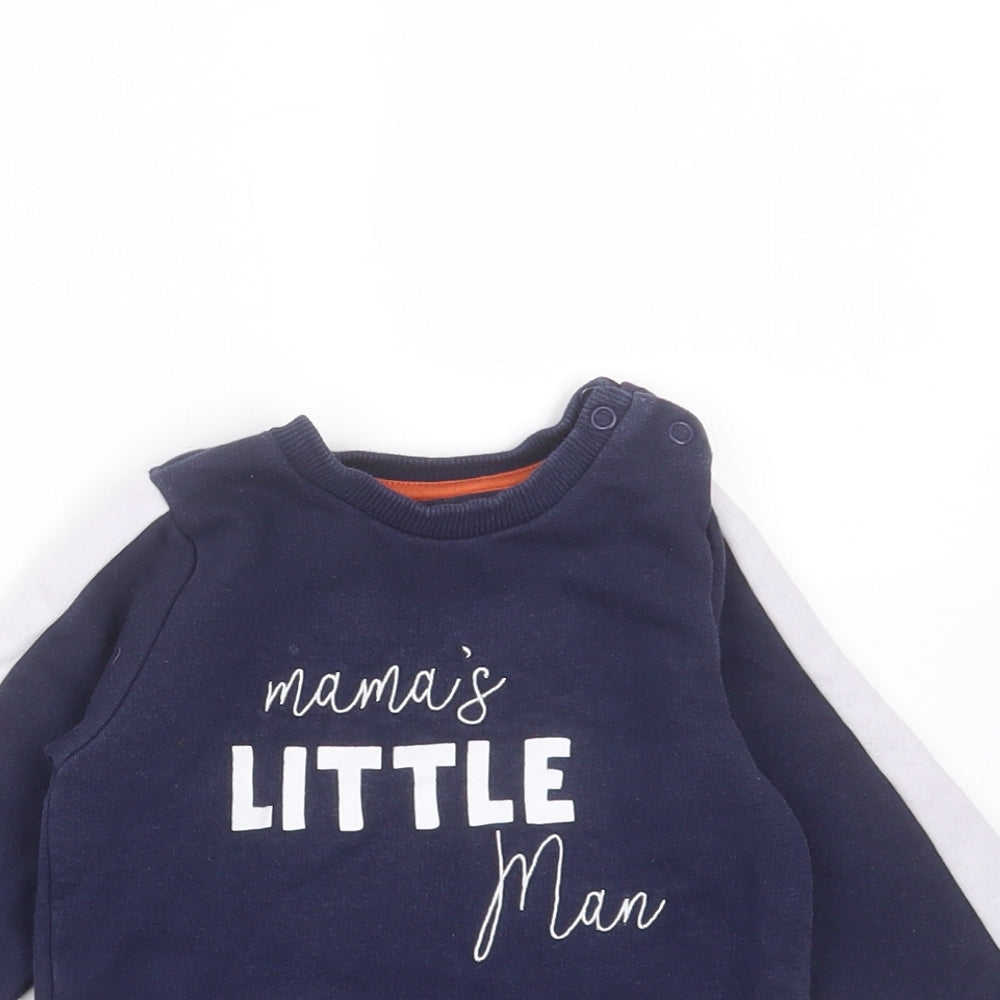 FRED & FLO Boys Blue  Polyester Pullover Jumper Size 9-12 Months   - mammas little man
