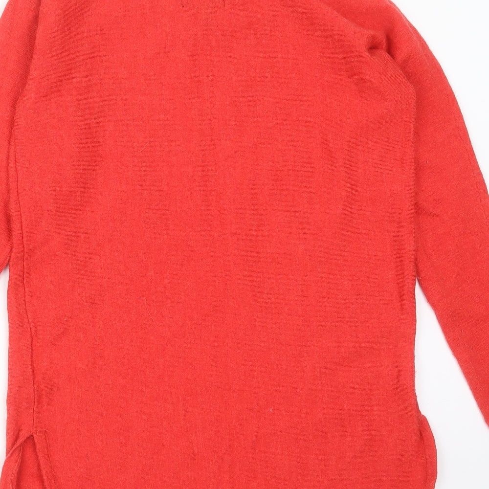 Cynthia Rowley Womens Red Round Neck  Wool Pullover Jumper Size M