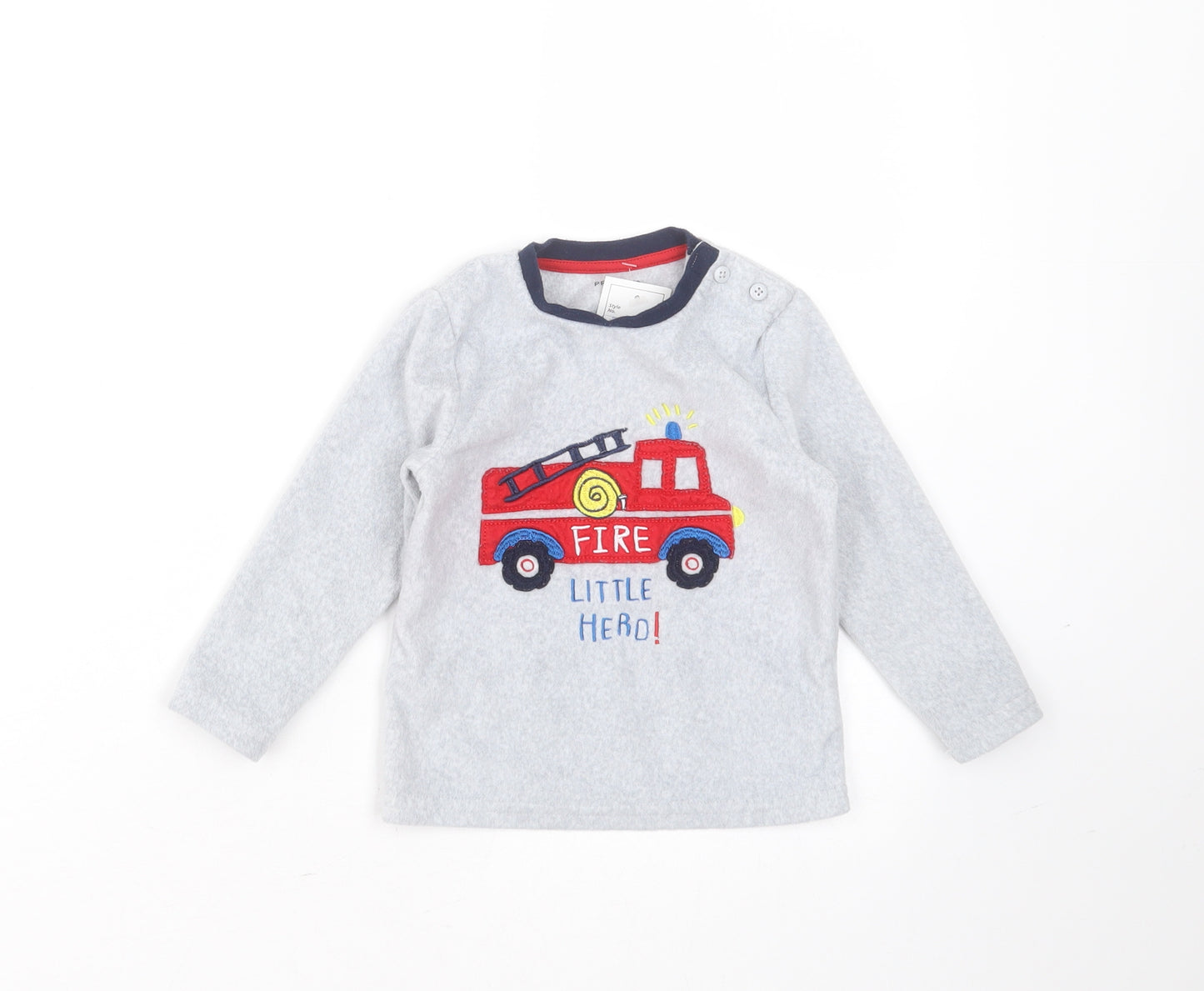 Primark Boys Blue  Polyester Pullover Jumper Size 18-24 Months   - Fire Truck