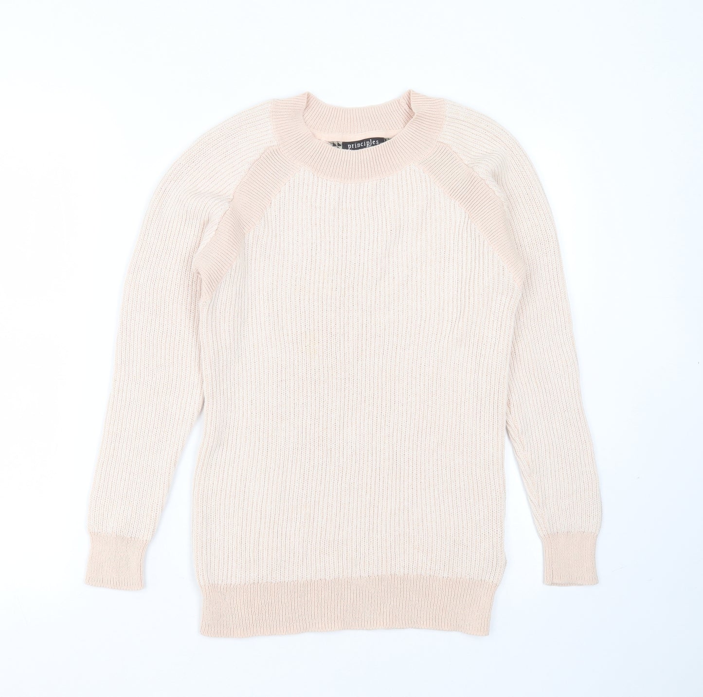 Principles Womens Pink Round Neck  Nylon Pullover Jumper Size 8