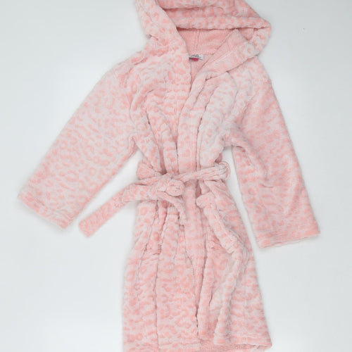SLEEP BOUTIQUE Girls Pink Geometric Polyester Top Robe Size 5-6 Years  Tie