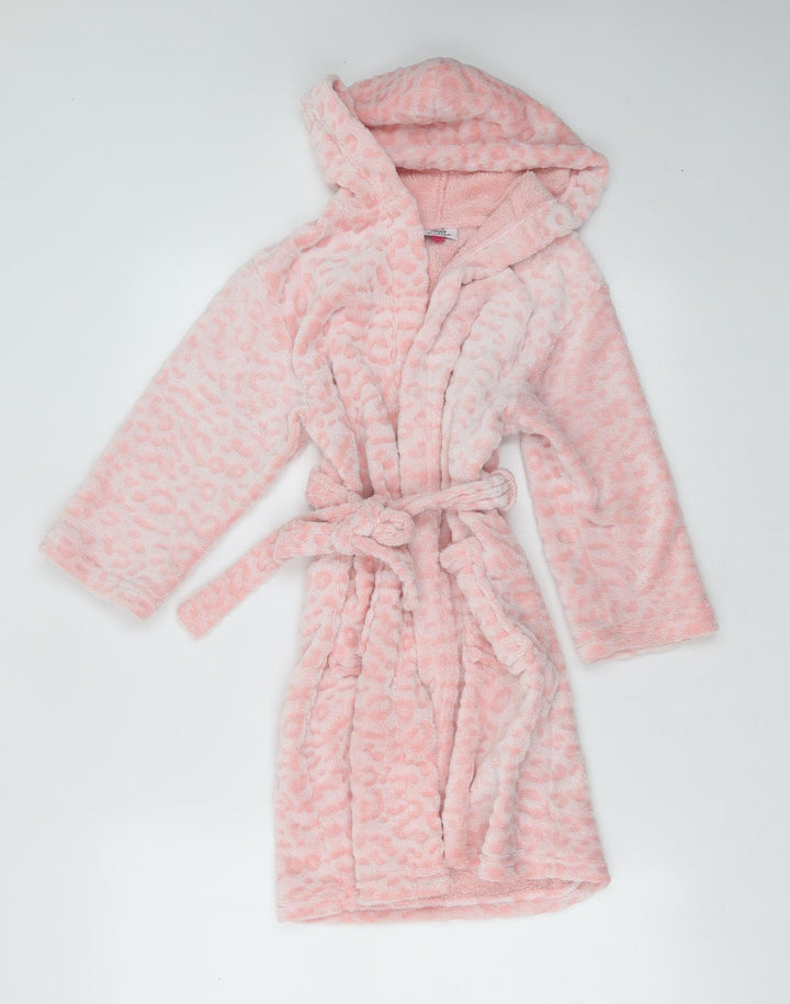 SLEEP BOUTIQUE Girls Pink Geometric Polyester Top Robe Size 5-6 Years  Tie