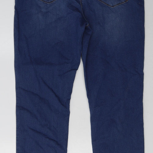 Matalan Womens Blue  Cotton Skinny Jeans Size 16 L32 in Relaxed Button