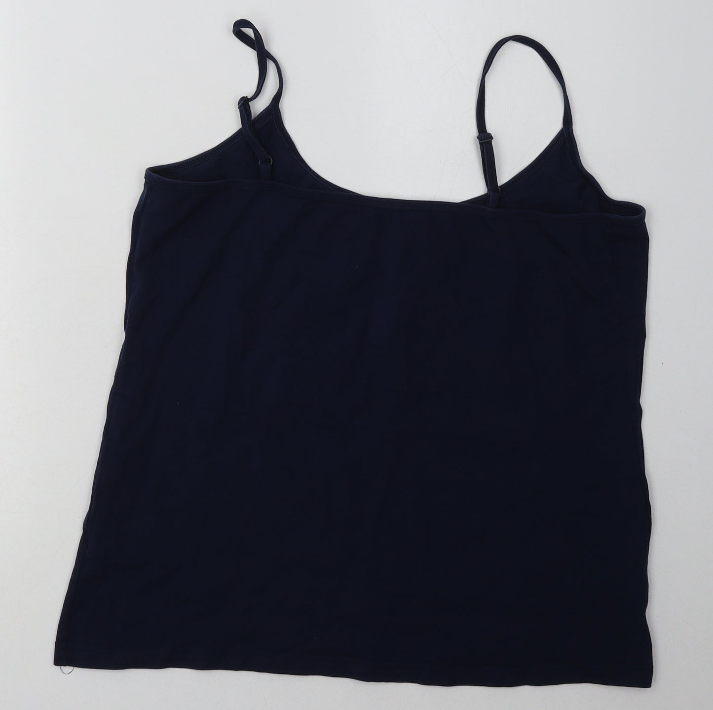 South Womens Blue  Cotton Basic Tank Size 20 Scoop Neck