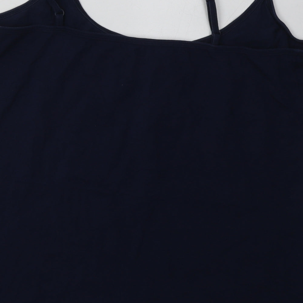 South Womens Blue  Cotton Basic Tank Size 20 Scoop Neck