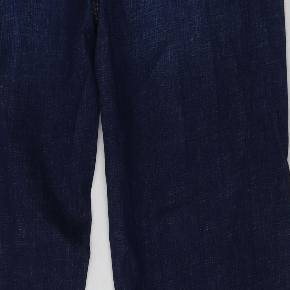 NEXT Womens Blue  Cotton Bootcut Jeans Size 18 L32 in Regular Button
