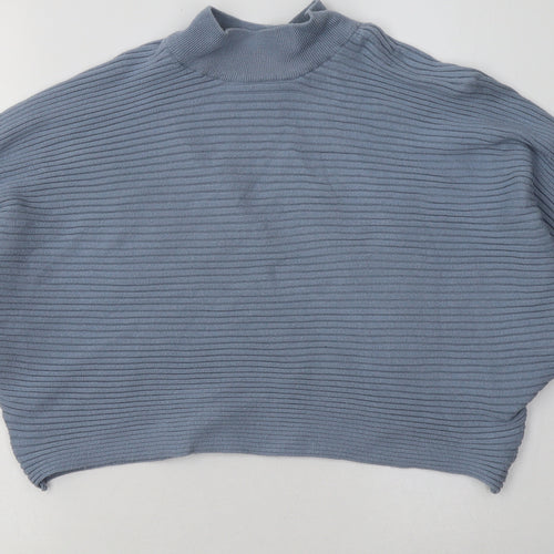 New Look Womens Blue  Viscose Pullover Sweatshirt Size L  Pullover - Cropped