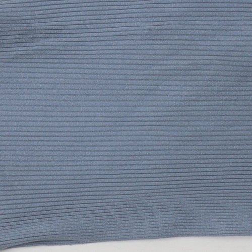 New Look Womens Blue  Viscose Pullover Sweatshirt Size L  Pullover - Cropped